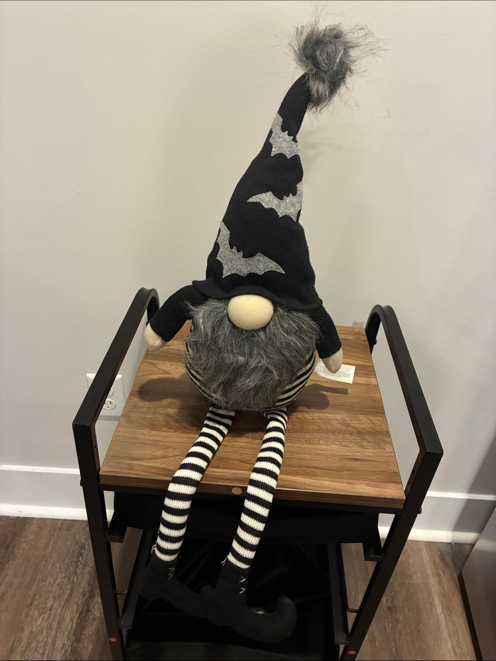 Black & Gray Bat Gnome Plush Hat and Outfit